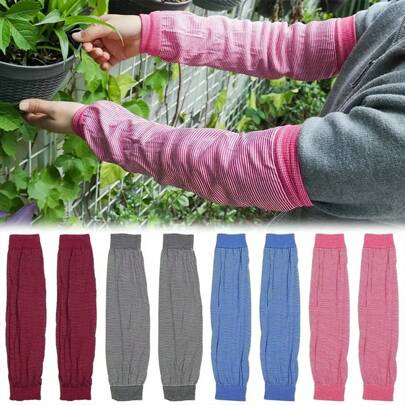 2pcs/Set Extended UV Protection Sleeve Covers, Breathable Elastic Knitted Arm Sleeves, Anti-Stain And UV Guarding For Sports, Work, Household Chores, Gardening, Cooking - Durable Polyester, Multiple Colors [Unisex]