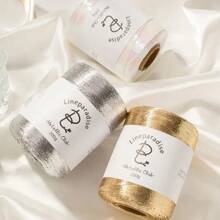 Shiny Metallic Yarn Cord 1mm - 450m Roll For Crochet & Macrame | Silver, Pink, Gold Thread Craft Supplies | DIY Christmas Decorations, Bags, Home Decor & Knitting Projects