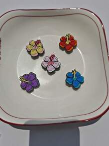 5pcs Colorful Elegant Small Flowers, DIY Fashion Sandal Accessories, Detachable Sandal Decoration