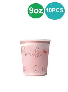 10 قطع أطباق ورقية لزينة الحفلات، أطباق ورقية لحفلة العزوبية ، أطباق دائرية "عروس مستقبلية" لحفلة العزوبية، أطباق حلوى صالحة للاستعمال مرة واحدة مناسبة للأعراس والخطوبة وحفلات العزوبية