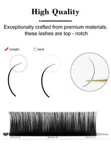 Winky Beauty 12排哑光深黑色浓密DD卷翘睫毛延长自然经典俄罗斯睫毛柔软个人人造貂皮假睫毛预制优质羊绒个人美容院高品质睫毛托盘造型师8-16毫米睫毛簇,睫毛簇,单根睫毛,睫毛,假睫毛 - DD - 查看 3