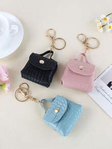 Un nuevo y elegante monedero de mujer con llavero, una pequeña y linda bolsa semicircular, estilo minimalista casual, llavero de lujo ligero, bolso portátil colgante, colgante de llave de coche. - Multicolor - Ver 2