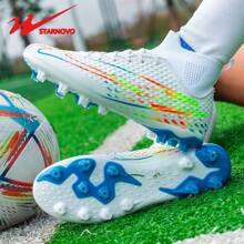 STARNOVO Dual-Star 8-Stud Football Shoes For Men & Women, With Elastic Collar For More Comfort, Professional Soccer Cleats For Training And Match