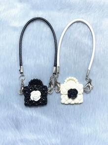 1pc First And Second Generation Pendant Dolls, Elegant And Fashionable Small Sachet Accessories, Mini Model Simulation Camellia Creative Fashion Luxury Bag Keychain Pendant Bag Hanging Accessories, Fashionable Holiday Gifts