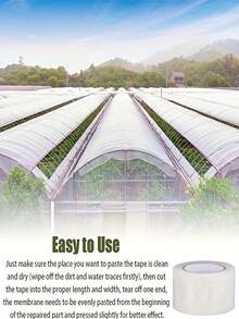 1 rolka taśmy naprawczej do szklarni, wielofunkcyjna taśma naprawcza, przezroczysta taśma do naprawy otworów, wodoodporna i zapobiegająca zamarzaniu taśma naprawcza do szklarni, wodoodporna taśma uszczelniająca, odpowiednia do szklarni, płaszczy przeciwdeszczowych, parasoli, namiotów, użytku na zewnątrz itp.