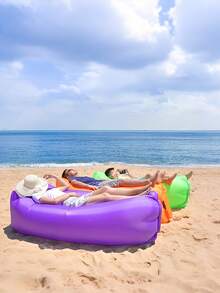 Sofá inflável, espreguiçadeira inflável, rede para sofá inflável, sofá inflável para camping, bote inflável para piscina e praia, sofá inflável portátil com airbag à prova d'água e vazamentos, atualize seus acessórios de camping. Fácil de instalar, perfeito para equipamentos de caminhada ao ar livre, piqueniques, praias, cadeiras de praia e festivais de música. (O pacote do cartão de identificação não inclui o sofá inflável, apenas uma bolsa vazia separada) - Multicolorido - Ver 4