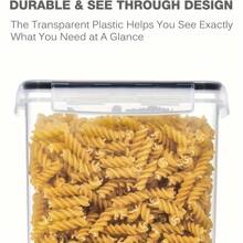 5/7/10/12/15/18/24/30 Pieces Sealed Food Storage Containers With Lids - Plastic Kitchen Storage Containers For Organizing And Storing Cereals, Rice, Pasta, Flour And Sugar With Labels And Pens Included.