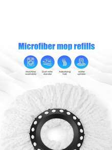 8/6/5/3/1pcs Pack Rotating Mop Replacement Heads, With Super Fine Fiber And Machine Washable Features, Compatible With Round Cyclone Rotating Mop, Standard Round Cleaning Replacement Heads, Easy Replacement, Household Cleaning Hygiene, Can Make Floors Mirror Smooth, Remove Grease, Dust, Household Essential Super Fine Fiber Rotating Mop Replacement Heads, Compatible With Round Cyclone Magic Mop, Universal Standard Round Cleaning Replacement Set
