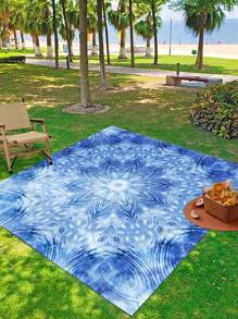 1pc Outdoor Boho Style Waterproof & Sandproof Stylish & Lovely Gradients Flower Pattern Digital Printed Beach Blanket/Picnic Mat, Suitable For Camping, Outdoor Picnics, Beach