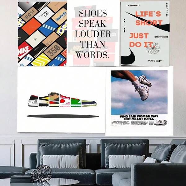 Fashion Sneaker Box Wall Posters Art Prints Modern Sneakerhead Quote Canvas Painting Wall Pictures Teenager Boys Room Decor