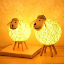 1 peça de luz noturna de cordeiro, alimentada por USB, adequada para decoração de escritório e casa, decoração de escritório, design otimista, decoração de ovelha