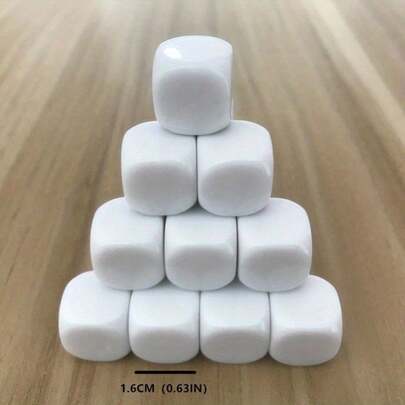 1PC Premium White Blank Dice - Smooth Surface DIY Game Dice For RPG/Tabletop Gaming, Craft Teaching & Customizable Entertainment