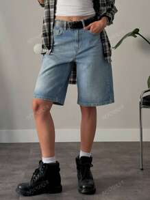 MYOURSA Summer Outfits Denim Bermuda Shorts Loose Fit