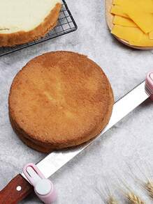 1pc Restaurant Baking Tools Stainless Steel Bread Knife Wooden Handle 8 Inches Cake Knife Serrated Bread Knife