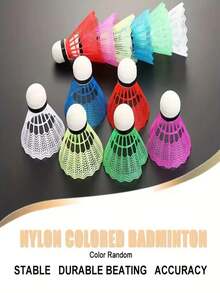 12/20pcs Colorful Badminton Shuttlecocks, Made Of Indoor/Outdoor Windproof Nylon Material, Suitable For Badminton Matches And Training, Rainbow EVA Feather Heads - Polyamide Badminton Shuttlecocks, Indoor/Outdoor Sports Play, Lightweight And Easy To Track, Badminton Accessories, Badminton Training Supplies, Suitable For Outdoor Sports, Sports Accessories, Physical Education, Playground, Yard Activities, Family Entertainment, Exercise Equipment, Gifts For Men And Women