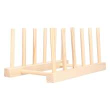 Teller Ständer, Holz Teller Ständer Halter Teller Organizer für Kabinettplatz Sparer Holz Geschirr Abtropfgestell vertikal Ablaufhalter Küchenregal Organizer für Teller, Töpfe, Deckel (5')