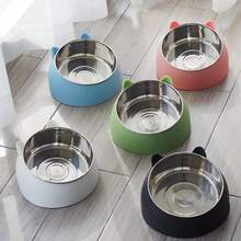 Pet Cat Feeding Bowl With A 15° Tilt, Efficient Neck Protection, Anti-Tipping Design, Comes With A Detachable Stainless Steel Bowl, Suitable For Pet Dogs.