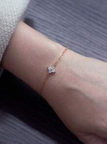 1Pc 925 Sterling Silver Clover Shape Bracelets, Perfect Gifts For Women Daily Wear,Birthday Gifts And Wedding Gifts For Bride