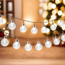 1 Conjunto de 20/30/50/100/200 Luzes de Corda Solares Esféricas de LED para Uso Externo, Luzes Solares Fadas Decorativas, Adequadas para Jardim, Terraço, Varanda, Casamento e Decoração de Natal, Ideal para o Natal