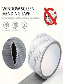 2/3/6 Rolls Anti-Mosquito Screen Repair Tape, Window Barrier Repair Tape, Door And Window Water Flow Hole Repair Sheet, Strong Adhesive Fiberglass Mesh Repair Tape, Self-Adhesive Mesh Tape Suitable For Repairing Window Screens, Designed To Repair Broken Holes And Prevent Insects Such As Mosquitoes From Entering, Screen Patch Repair Kit