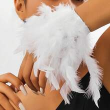 Manguitos de uñas falsos especializados, mangas de plumas de organza, diseño de manguitos de princesa, accesorios de moda y sencillos para fotografía
