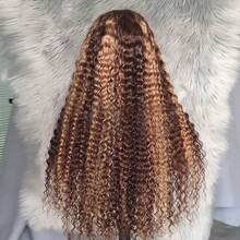 Put On And Go Glueless Wigs P4/27 Human Hair Pre Cut Deep Wave Lace Wigs Human Hair For Beginners 5x5 Closure Wigs For Women Highlight Human Hair Glueless Curly Human Hair Wig - S4/27 - 查看 3