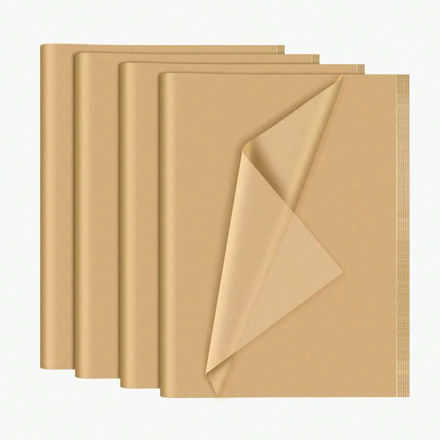 100 张礼品袋薄纸，卡其色薄纸，散装礼品袋薄纸，包装薄纸，礼品包装纸，用于婚礼生日艺术工艺派对装饰的礼品袋（50x35 厘米）