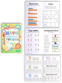 Kit d'apprentissage préscolaire 5 EN 1 pour les 3-6 ans Cahier de traçage de l'alphabet + Exercices de mathématiques et livre de jeux bonus Jouets éducatifs pour tout-petits pour la pratique de l'écriture (ABC et 123), Fournitures scolaires / Cadeau d'apprentissage de bienvenue - couleur - Voir 26
