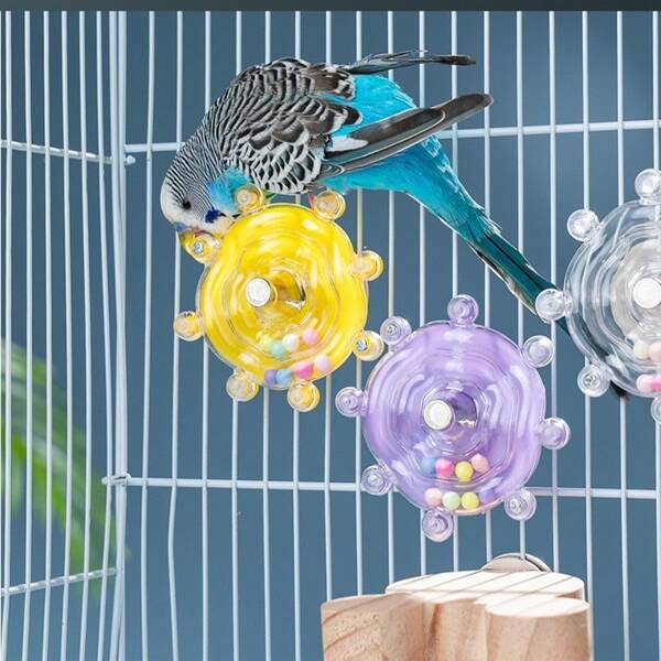 Parrot Interactive Toy - Durable Plastic Diversion Disc, Suitable For Parrots, Cockatiels And Small Birds - Keeps Your Pet Active And Happy