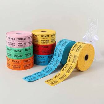 1 卷 2000 张连续编号的抽奖券，用于活动、课堂奖励、电影之夜、奖品、活动用品、抗撕裂材料、派对组织者的纸板、嘉年华门票，有多种颜色可选（1000 对）