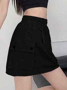 Women's Mini Tennis Skirt With Shorts Underneath 2025 Athletic Workout Cute Golf Skorts  Summer Gym Clothes With Pockets - 黑色 - 查看 5
