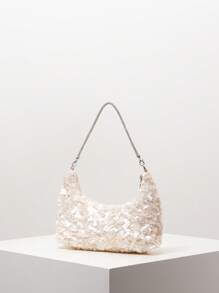 Bolso de hombro con lentejuelas brillantes, accesorio de moda adecuado para vestidos de fiesta, bolso de mujer de estilo premium, bolso para graduación, vestidos de graduación para mujer, accesorios para graduación, bolso elegante de mujer, artículos para bodas, bolso con brillo de patrón aleatorio para graduación/fiesta