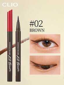 Clio K-Beauty SUPERPROOF PEN LINER KILL BLACK 刷頭眼線液筆，液體眼線筆，深邃顯色，出墨順滑，快乾，防水防汗，適合日常妝容 - 02 Brown - 查看 1