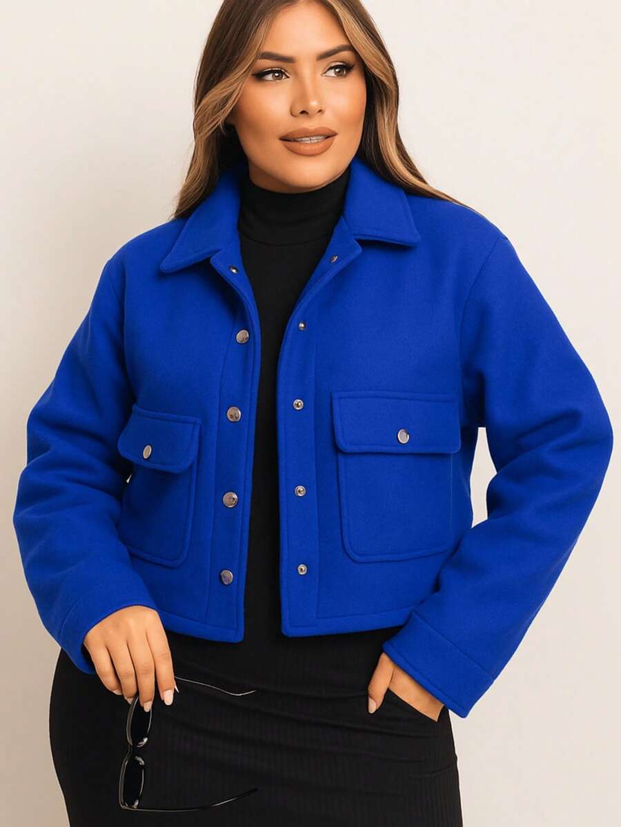 Women's Short Soft Bomber Jacket - azul real - Ver 1