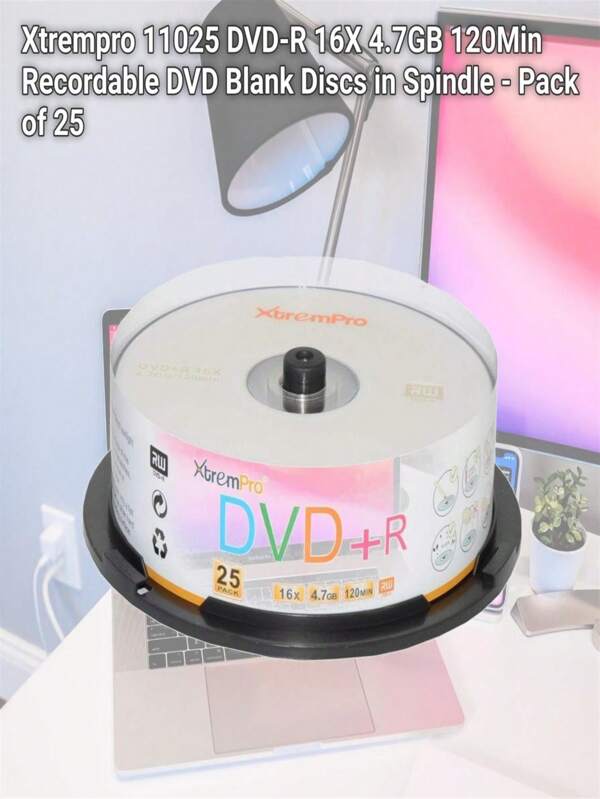 212 Main DVD-R 16X 4.7GB 120Min Recordable DVD Blank Discs In Spindle - Pack Of 25