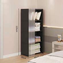 1 chiếc tủ quần áo gấp gọn di động, giá để đồ đa chức năng dễ lắp ráp, lý tưởng cho ký túc xá, căn hộ và nhà cho thuê - Nhiều màu - Xem 9