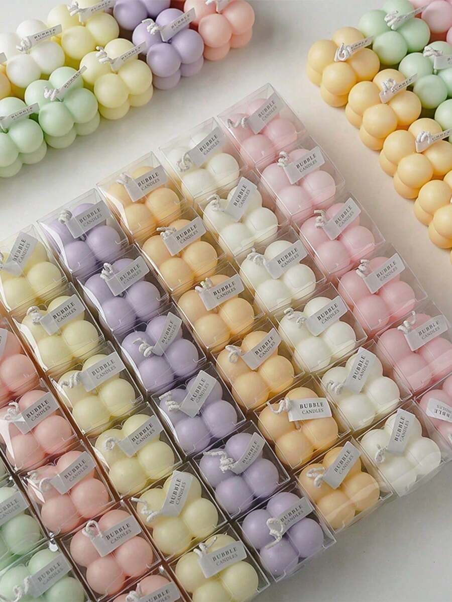 1pc Small Magic Cube Aromatherapy Candles Wholesale Birthday Souvenir Gifts Handmade Bubble Shaped Candles Cute Aromatherapy Candles, Autumn, Festivals, Holidays, Winter, Holidays, Festivals, Room Decoration, Gifts