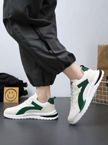 Comfortable Lace-Up Sneakers - Men's Breathable Running Shoes, Strong Grip, Anti-Slip