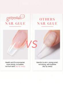 Super Strong Nail Glue For Acrylic Nails,Nail Tips, Press On Nails,Fake Nails, Salon Quality Brush On Nail Glue Easy Application Durable & Long-Lasting False Nail Glue UV/LED