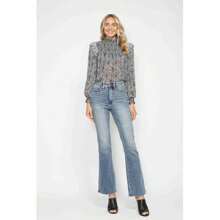 Full Size Tummy Control Back Embroidered Pocketed Bootcut Jeans Plus Size