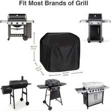 1pc Extra-Large Heavy-Duty Waterproof Grill Cover - Durable BBQ Accessory For Camping & Hiking, Heat Resistant, Easy To Clean, Weatherproof Protection For Outdoor Grills, Black Polyester With Drawstring Closure, Grill Covers For Outside