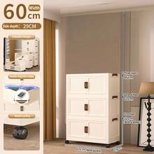 5/4/3/2/1 Layer Storage Cabinet, No Installation Required, Clothes Organizer Box, Plastic Folding Utility Storage Cabinet - Multicolor - View 24
