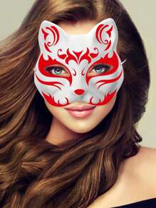 1/6/10/20 Piezas Máscaras blancas de gato y zorro de la marca Therian, máscaras en blanco para DIY, máscaras de animales para mitad de la cara, disfraces de Halloween, mascarada y cosplay