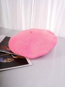 1pc Unisex Kids Y2K Style Solid Color Lightweight Breathable Fashion Beret Hat, Suitable For Casual Wear - Beret - View 15