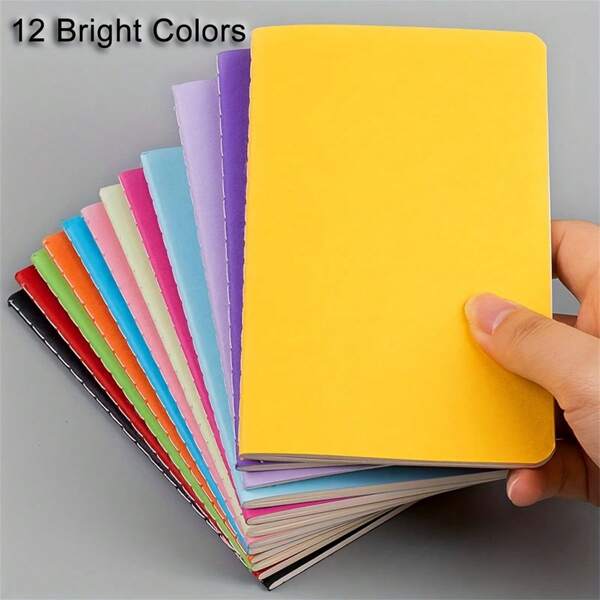 1 pièce Mini ensemble de cahier de poche et journal intime Cahier à couverture colorée, cahier de poche
