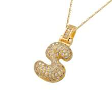 Gold Letter Necklace, Cute Initial Necklaces For Women 18k Gold Plated Balloon Letter Necklace Dainty Gold Necklaces For Women Charm Name Choker Fashion Women Jewelry