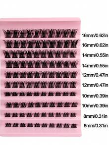 Rikuaild 100PCS D Curl Clusters Lashes Fluffy Soft Crossed Dramatic DIY Lash Wispy Natural Look False Eyelashes - D - Xem 3