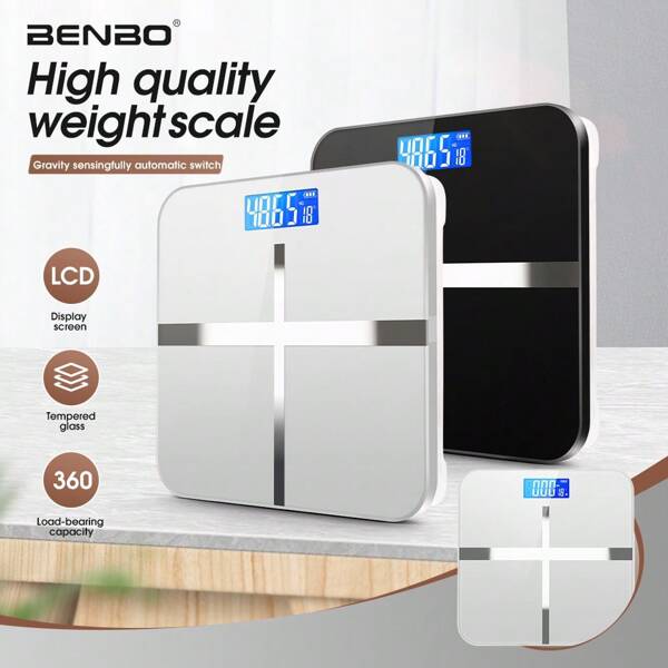 Benbo BENBO 1pc Family Body Scale, Accurate Weight Measurement, With LCD Display Screen, Small Size Suitable For Family Dormitory Weight Loss Exercise And Fitness(Battery Not Included) Gym Accessories