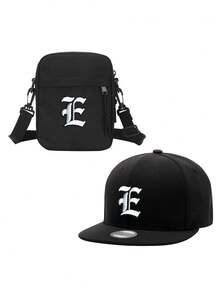 2pcs/Set Unisex 26 Letter Printed Baseball Cap & Portable Chest Bag Set, Outdoor Street Fashion Casual Adjustable Hat, Suitable For Spring, Summer Everyday, Outdoor Camping, Birthday, Father's Day Gift