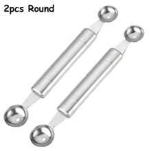 2pcs Double-Headed Metal Fruit Baller Spoon Multi-Use Fruits DIY Carving Tool For Watermelon Melon Pitaya Easy Scoop For Dessert
